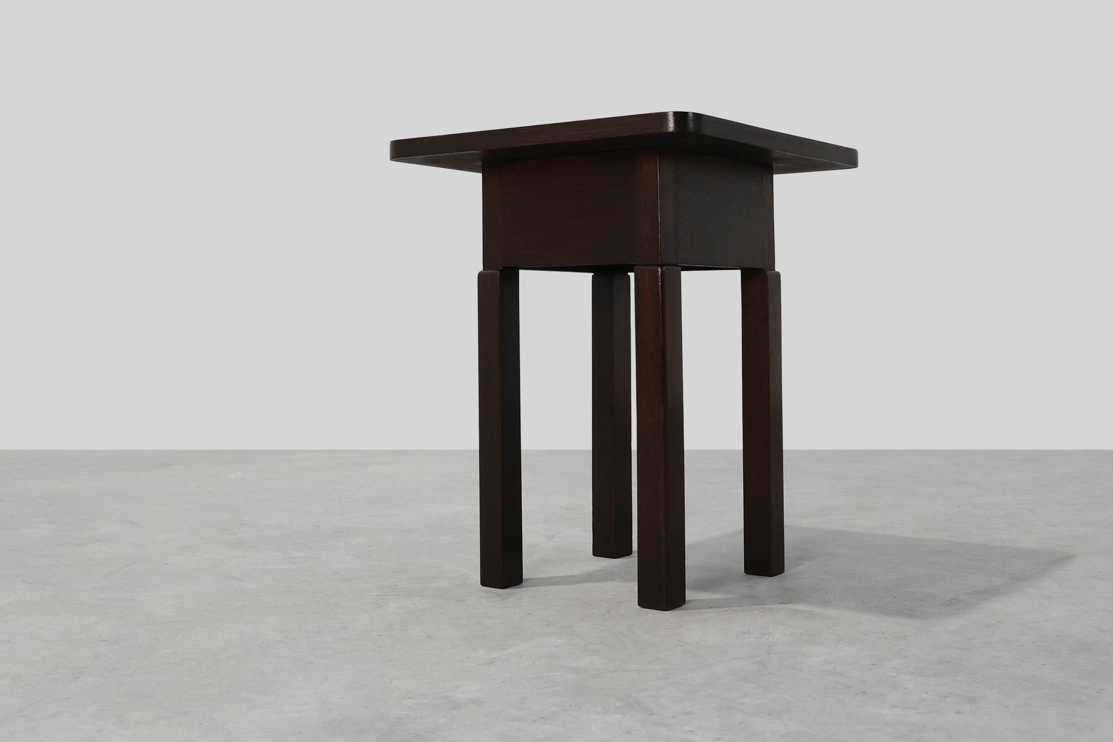 Art Deco square Oak Side Table, France, circa 1920