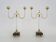 Pair of large candlesticks, Restoration style in brass, black marble, glass. 19th century