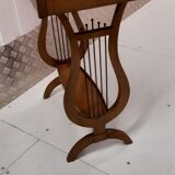 Marquetry dressing table with lyre-shaped foot