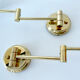 Pair of vintage scandinavian wall lamps 60 years white brass opaline