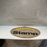 Antique chair stamp design henri massonnet plastic grey 80's vintage
