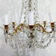 6 Light Bronze And Crystal Chandelier