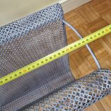 Vintage magazine holder in perforated metal, 39 cm