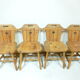 Lot of 4 1970 cottage style pine chairs