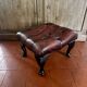 Vintage 1970s Chesterfield red leather footrest