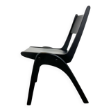 Set of 4 stacking chairs by Casala, beech, 1950s