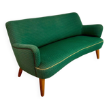 Ancien canapé haricot cocktail vert vintage design des années 50
