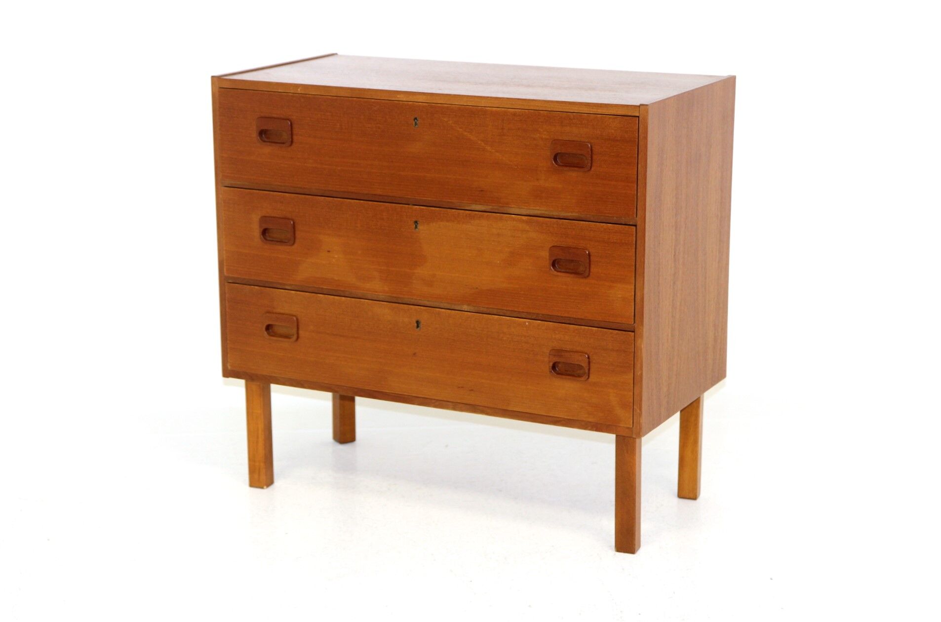 Teak chest of drawers, suede, 1960