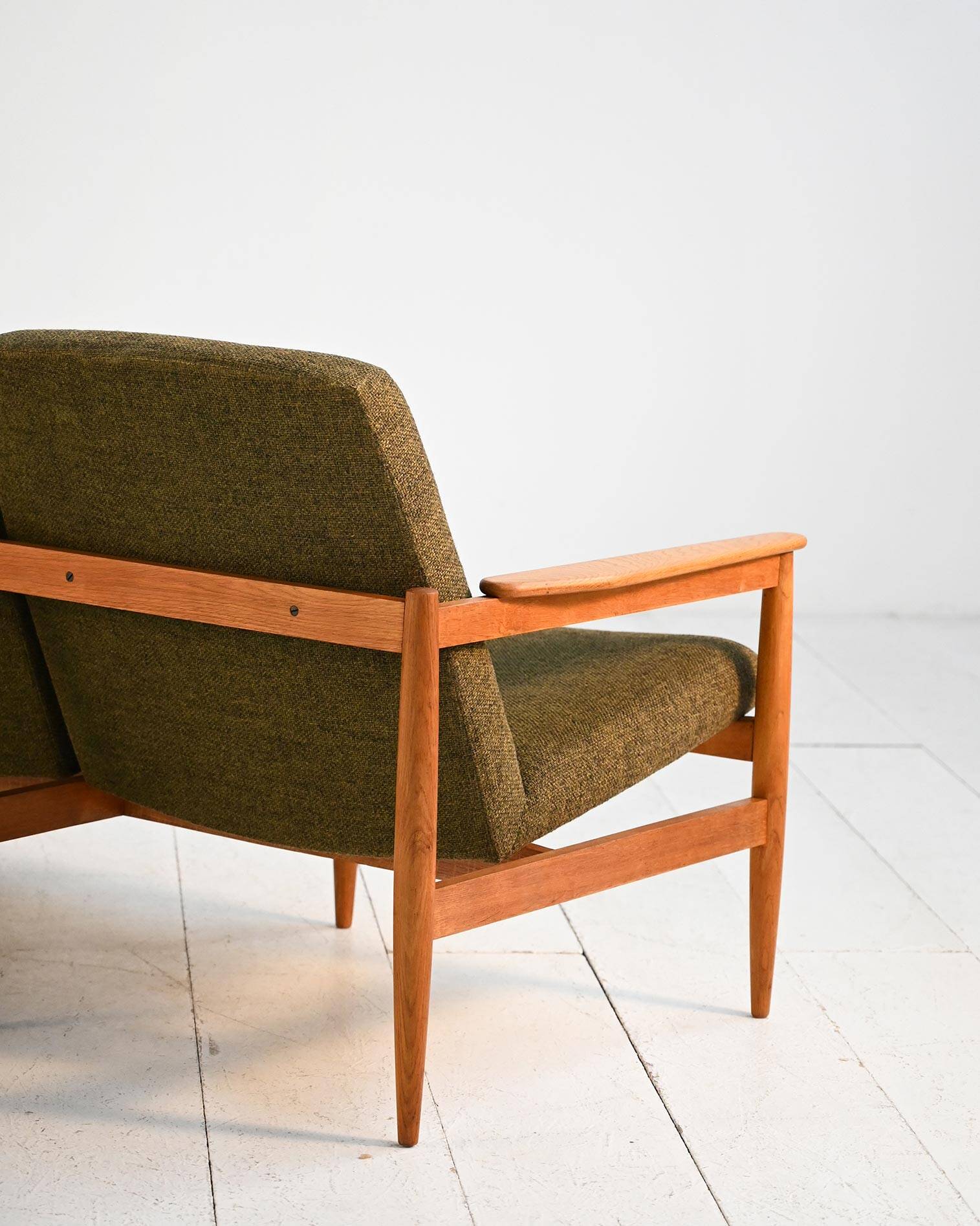 Scandinavian three-seat oak sofa, 1950s/60s