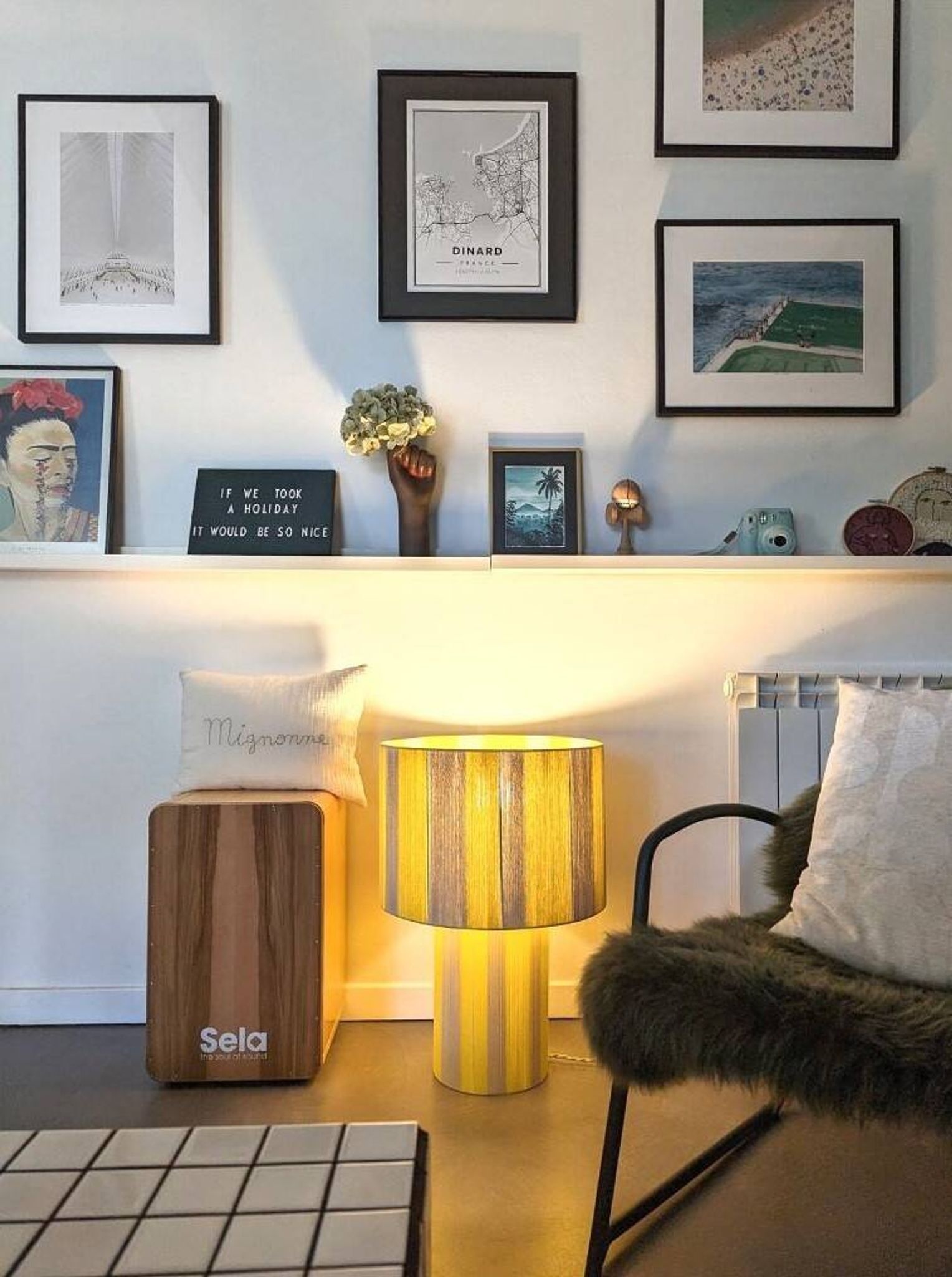 Large table lamp l'Eléange cream yellow