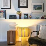 Grande lampe à poser l'Eléange jaune crème