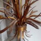Chandelier ear of wheat years 60/70 6 branches gold metal 103 cm