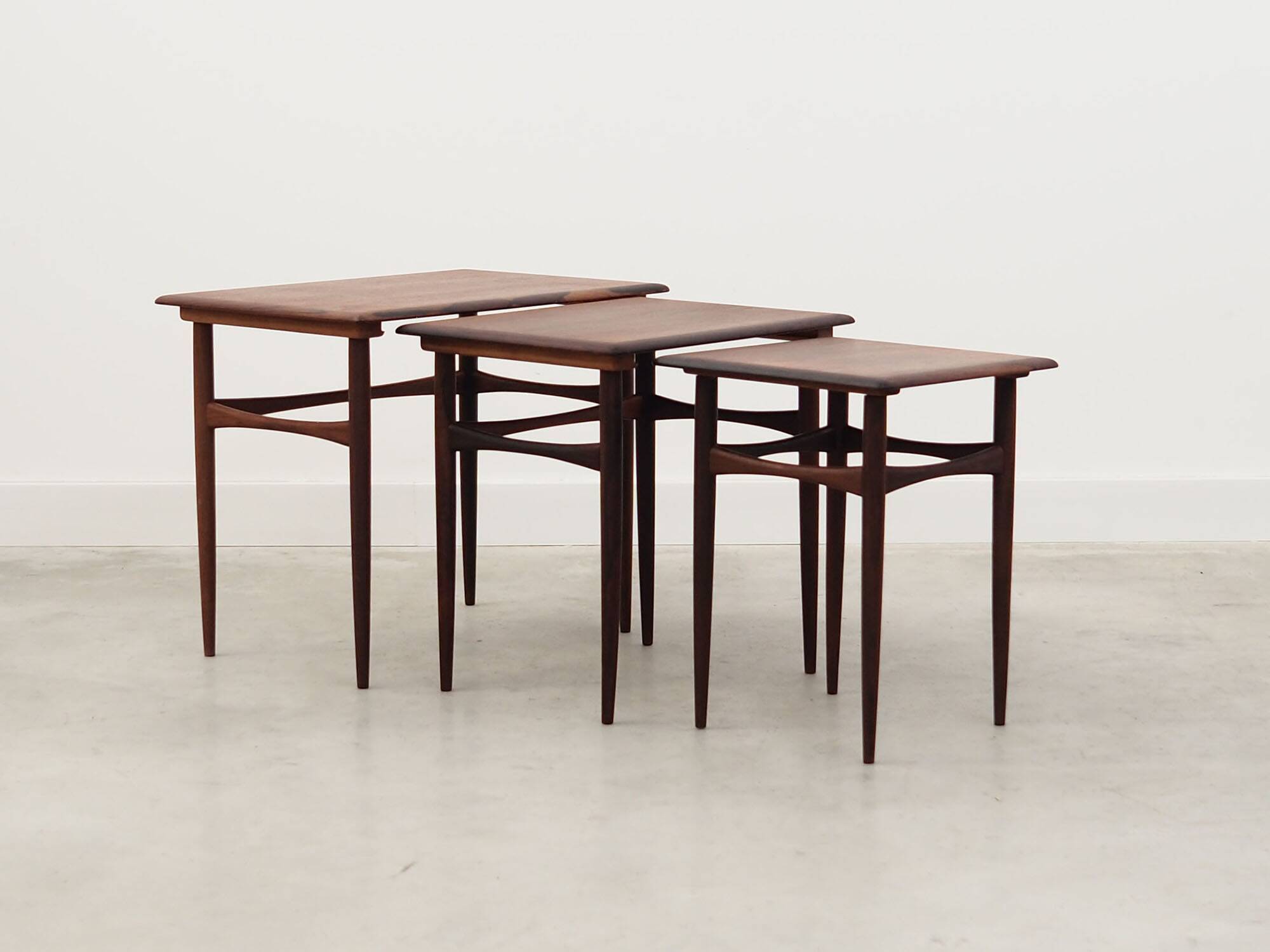 Set of three rosewood tables, Danish design, 1960s, production: Denmark