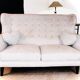 2-Seater Upholstered Canapé Scandinavian Style Mid-Century Spirit Compass Legs