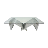 Italian chrome and glass coffee table