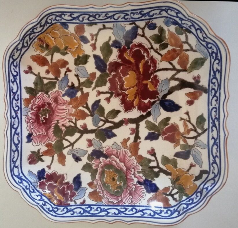 Gien peony dish hand painted