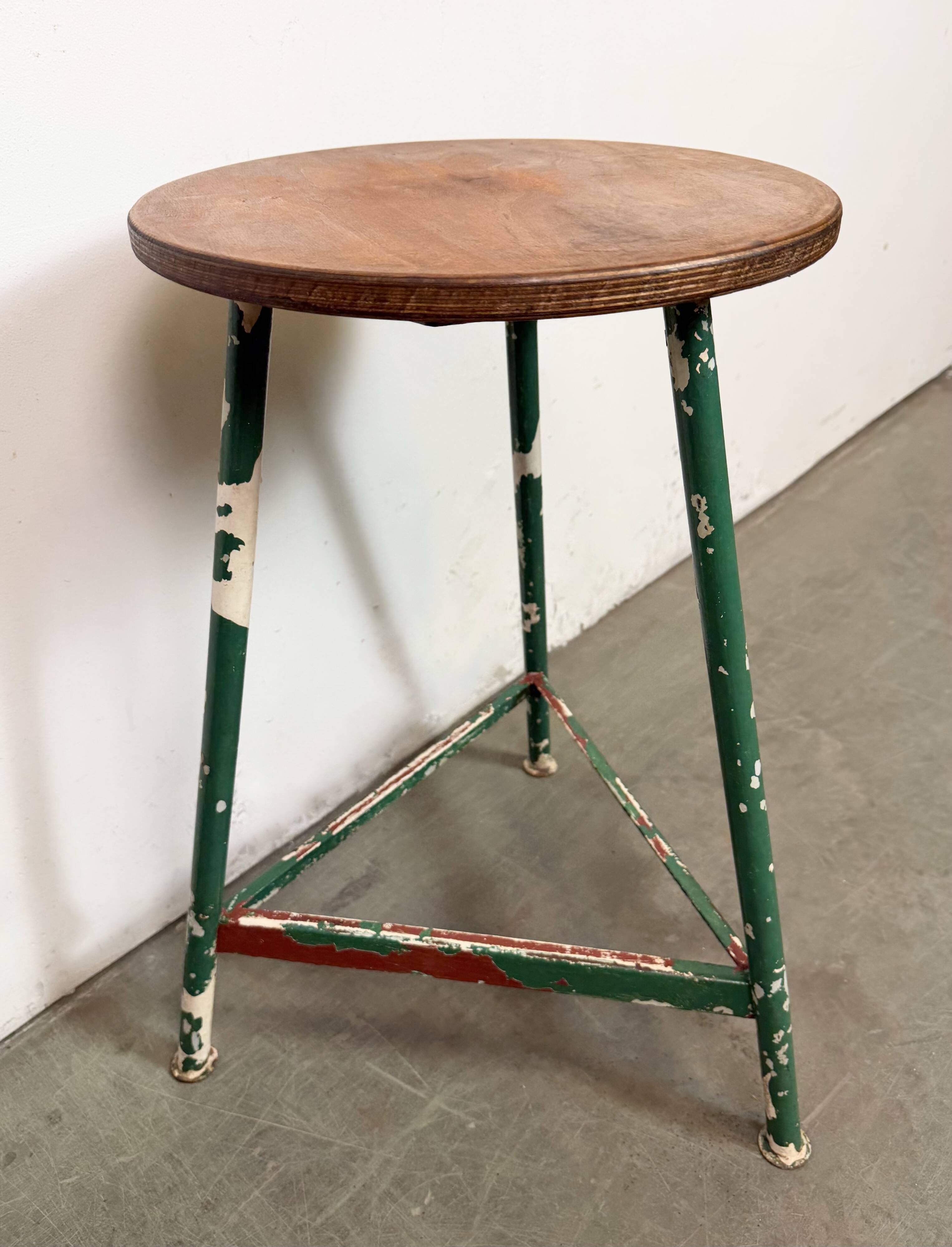 Green Industrial Workshop Stool, 1960s