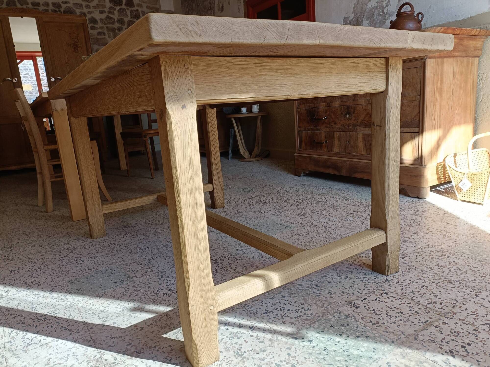 Renovated solid oak farmhouse table