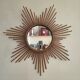Vintage XL rattan sun mirror