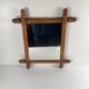 Wooden turned mirror in bamboo style, circa 1900-1930.