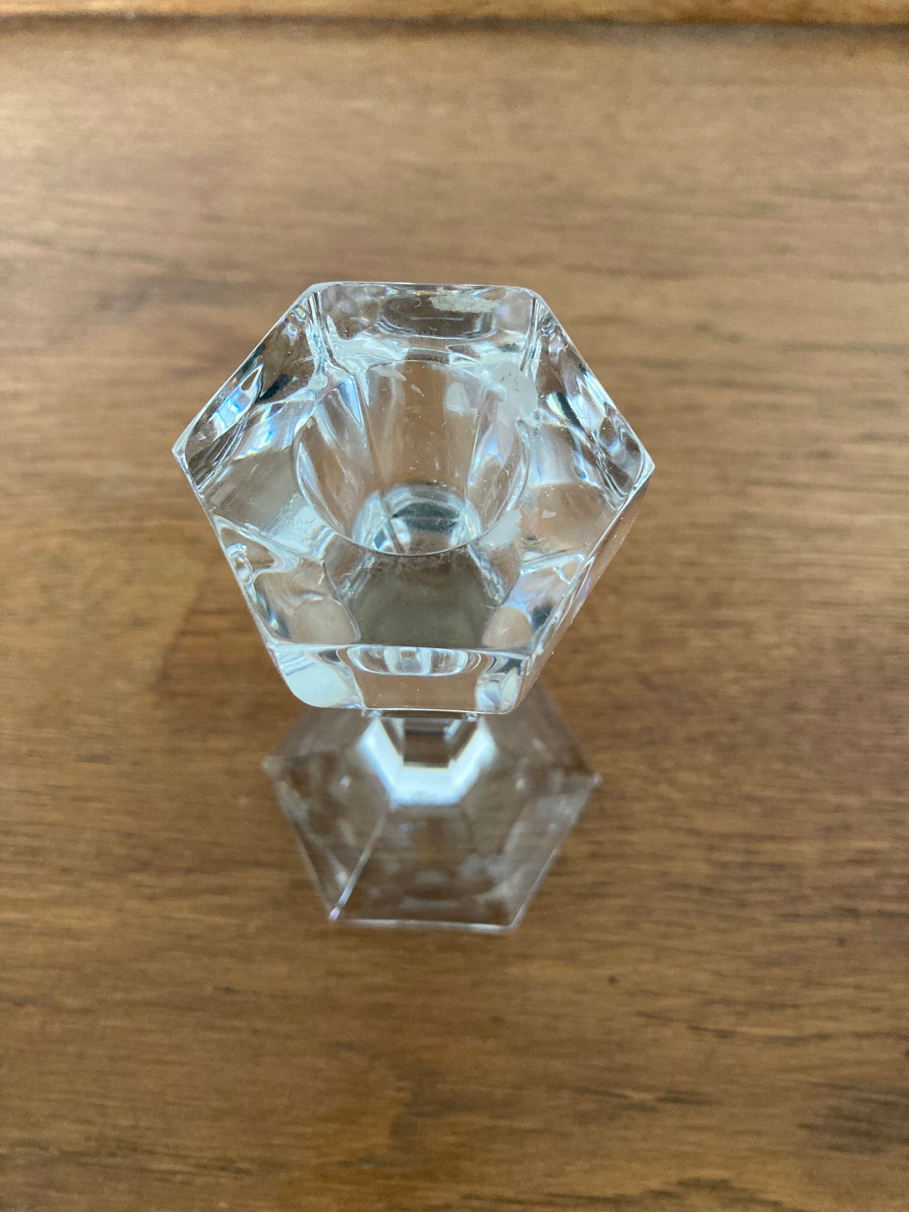 Pair of crystal candle holders