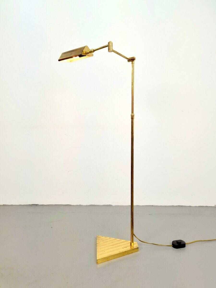 Brass Adjustable Floor Reading Lamp, 1970s