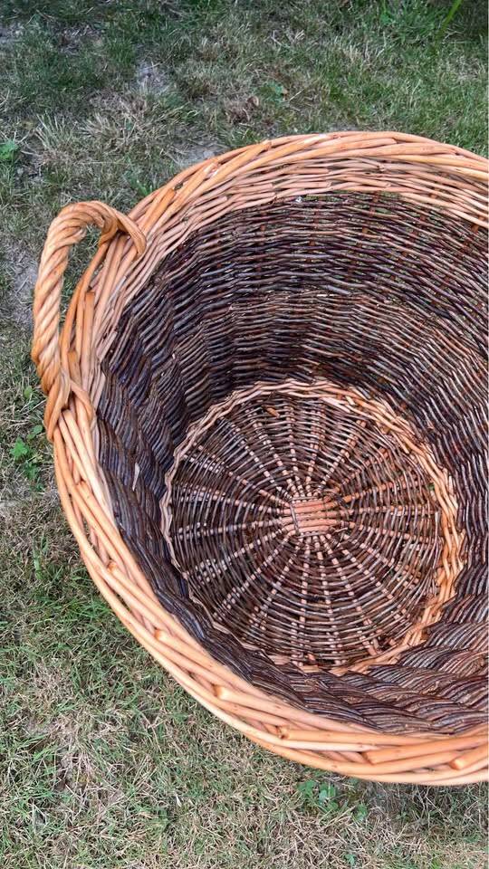 Large antique hand-woven wicker basket