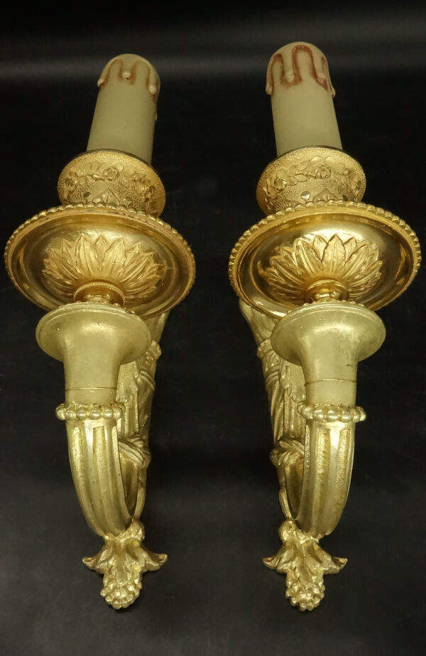 Pair of Louis XVI style sconces of the nineteenth