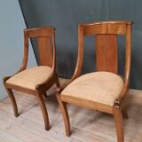 Pair of gondola chairs made of cherry tree