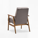 Śnieżka armchair  from the 1970s./ gray velor