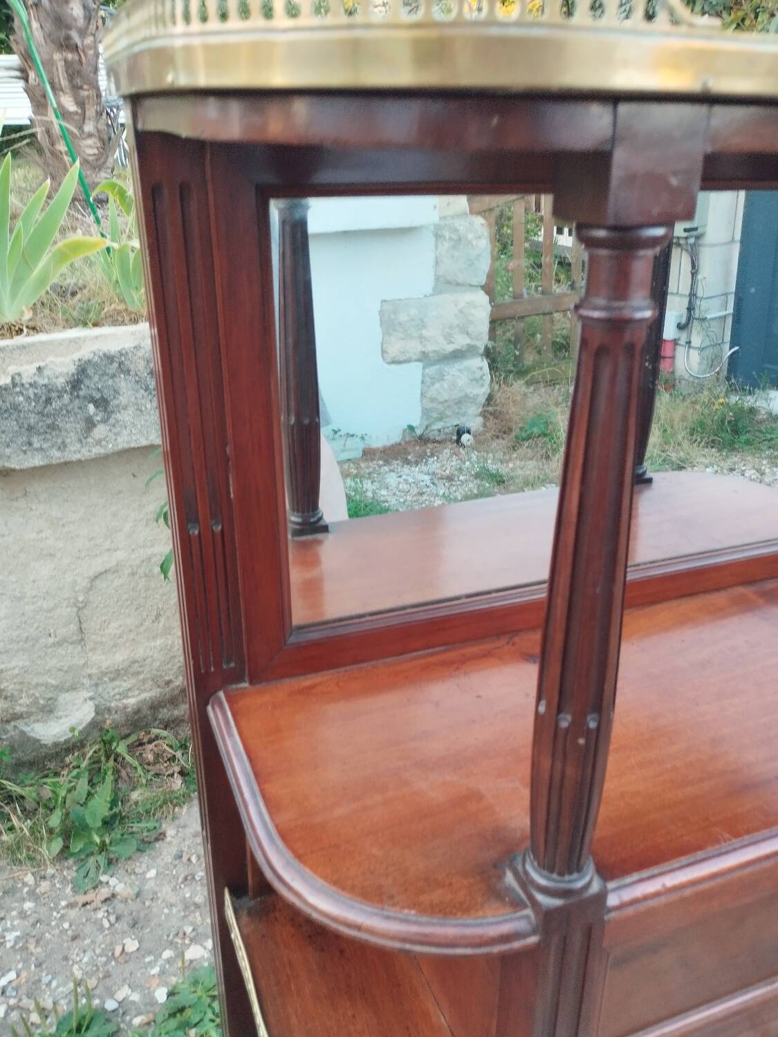 Antique Louis XVI style chest of drawers with marble top
