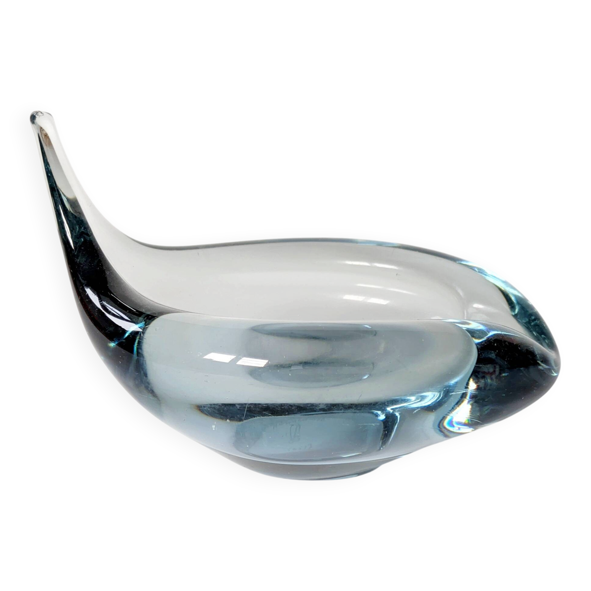 Vide poche en verra AKVA Per Lütken pour Holmegaard Danemark, années 60