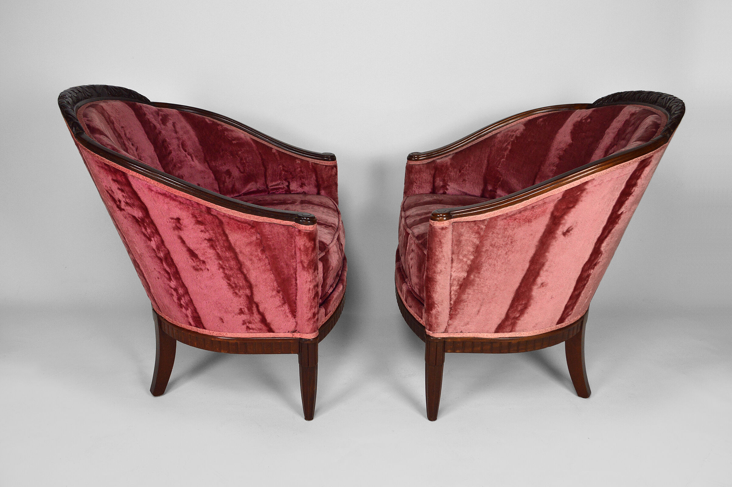Art Deco Salon by Paul Follot in pink velvet, circa 1920