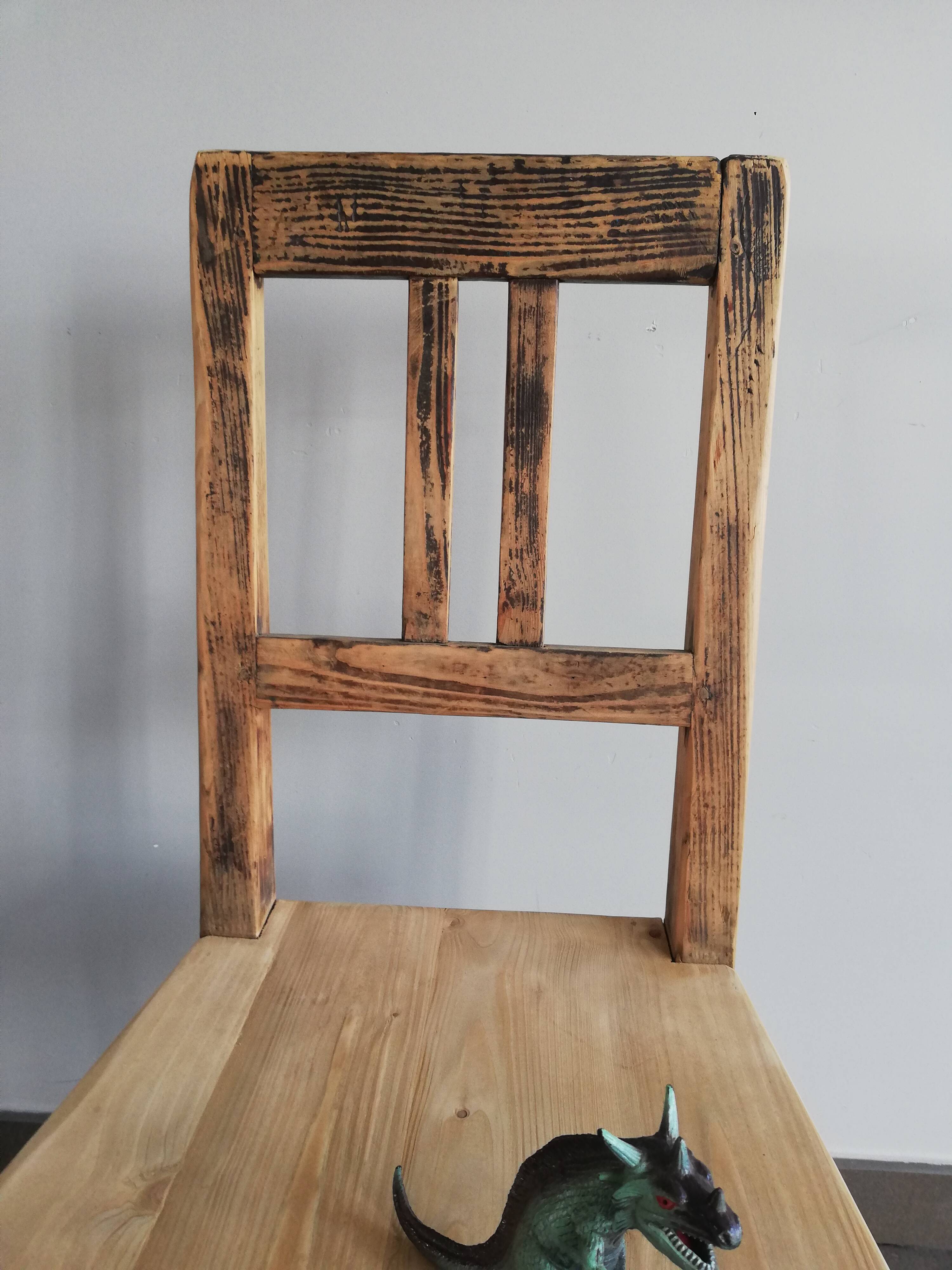 Chaise vintage en bois, années 50