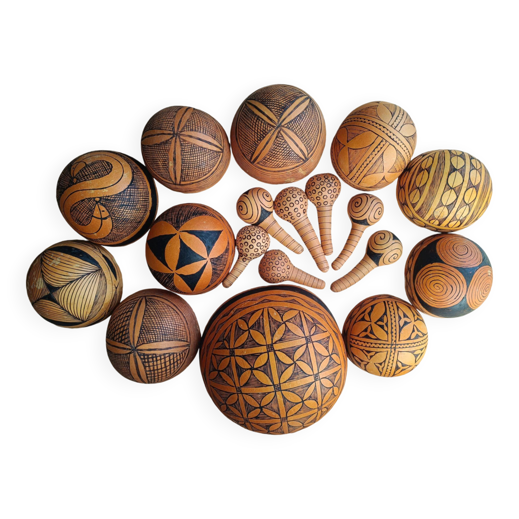 Ensemble de repas calebasses traditionnels africaines | Selency