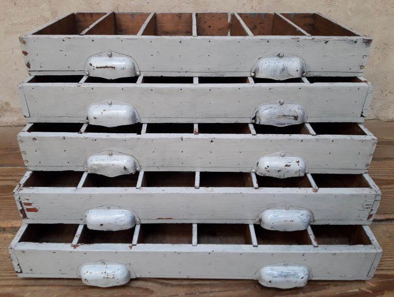 Set of 5 drawers with compartments 60x29,5x7cm