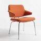 Mid-century upholstered armchair with chrome base, 1970s
