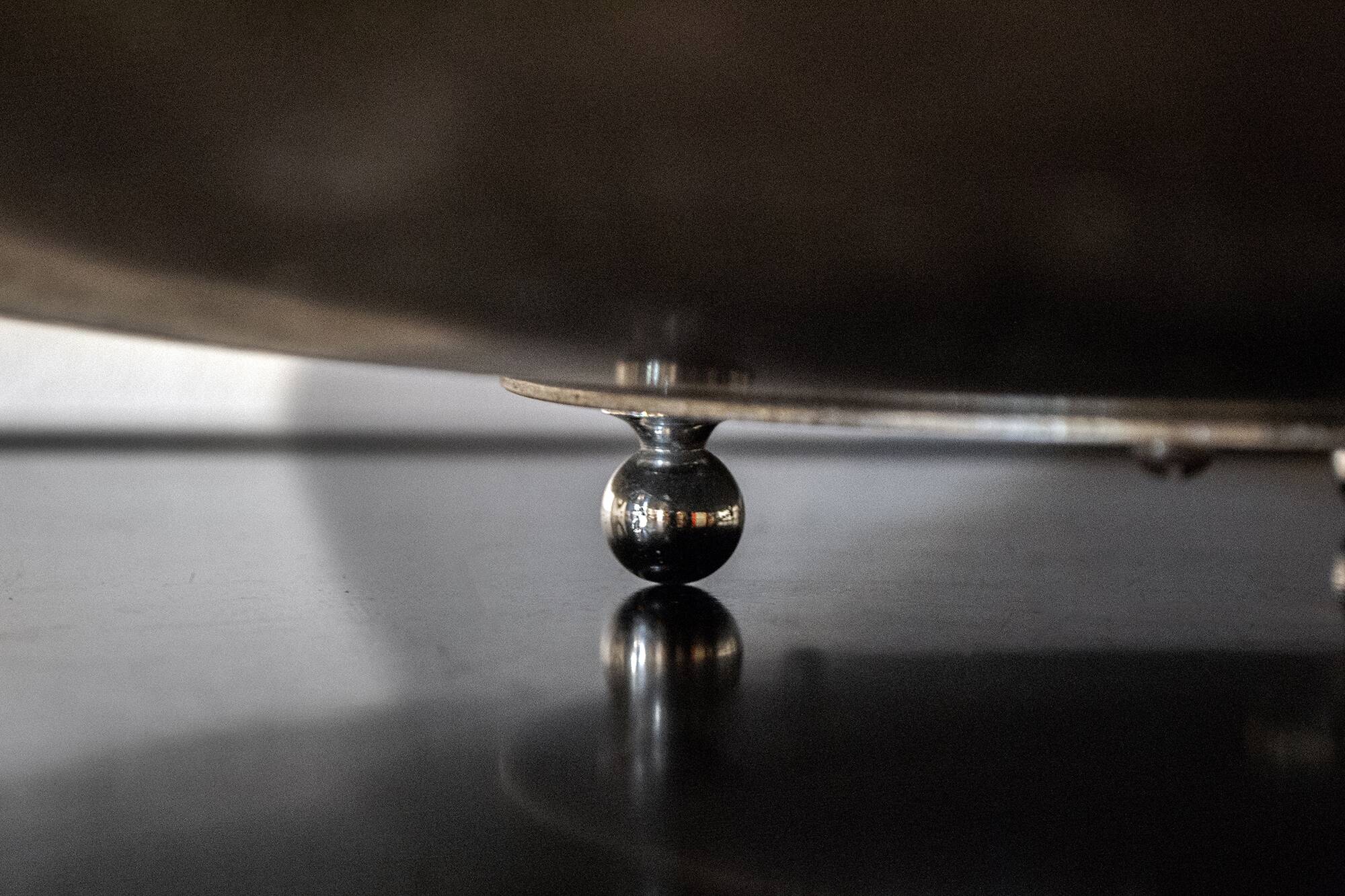 Glass & Chromed Metal Table Lamp, Italy, 1970s