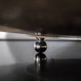 Glass & Chromed Metal Table Lamp, Italy, 1970s