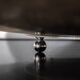 Glass & Chromed Metal Table Lamp, Italy, 1970s