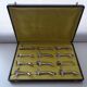 12 animal knife holders Art Deco antique silver metal in case