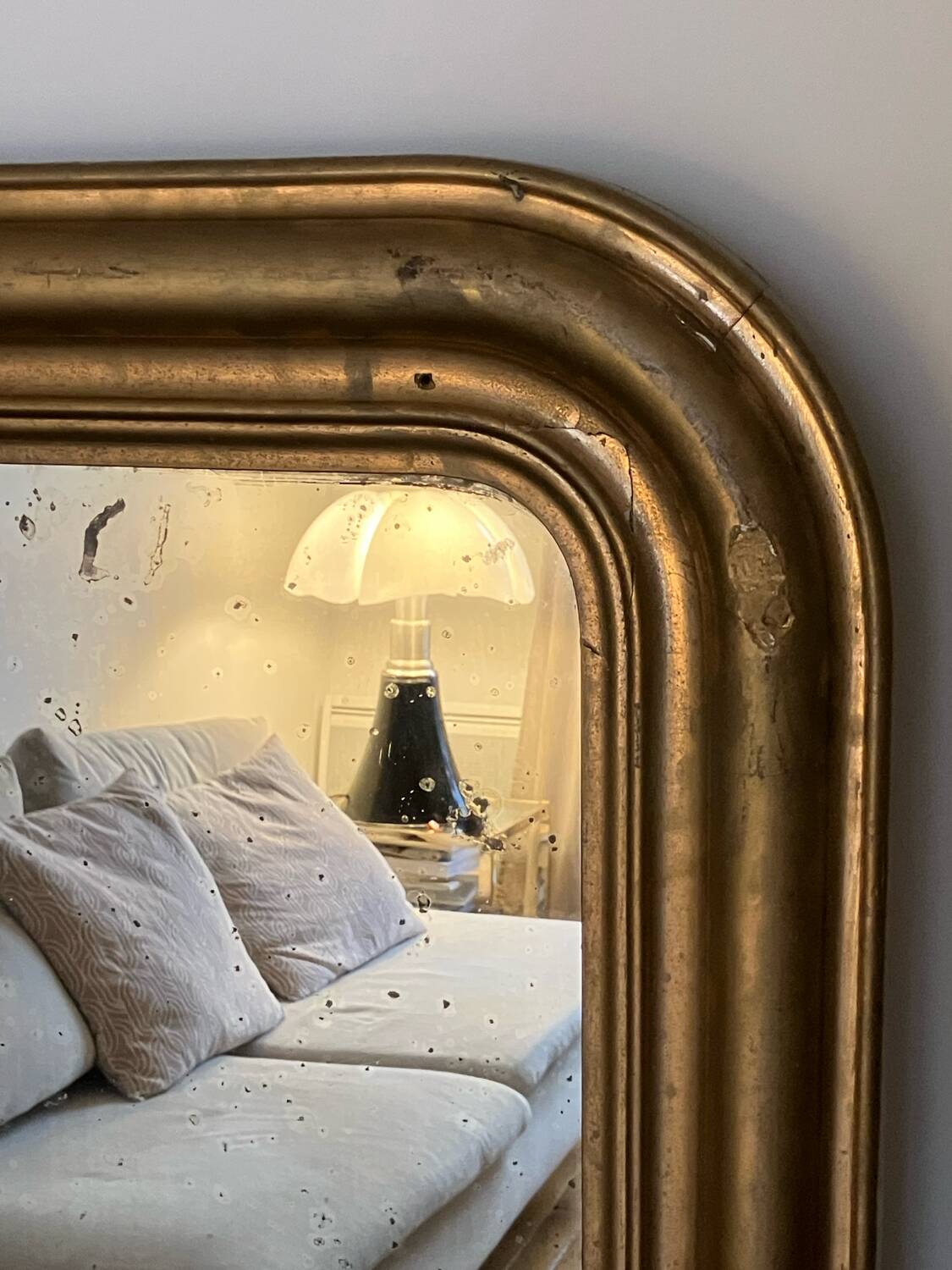 Gilded mirror, mercury glass - 62xH82cm