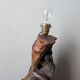 Olive wood lamp base folk art country decoration