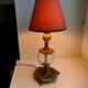 Pair of table lamps in bronze and glass early twentieth century