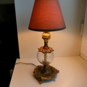 Pair of table lamps in bronze and glass early twentieth century