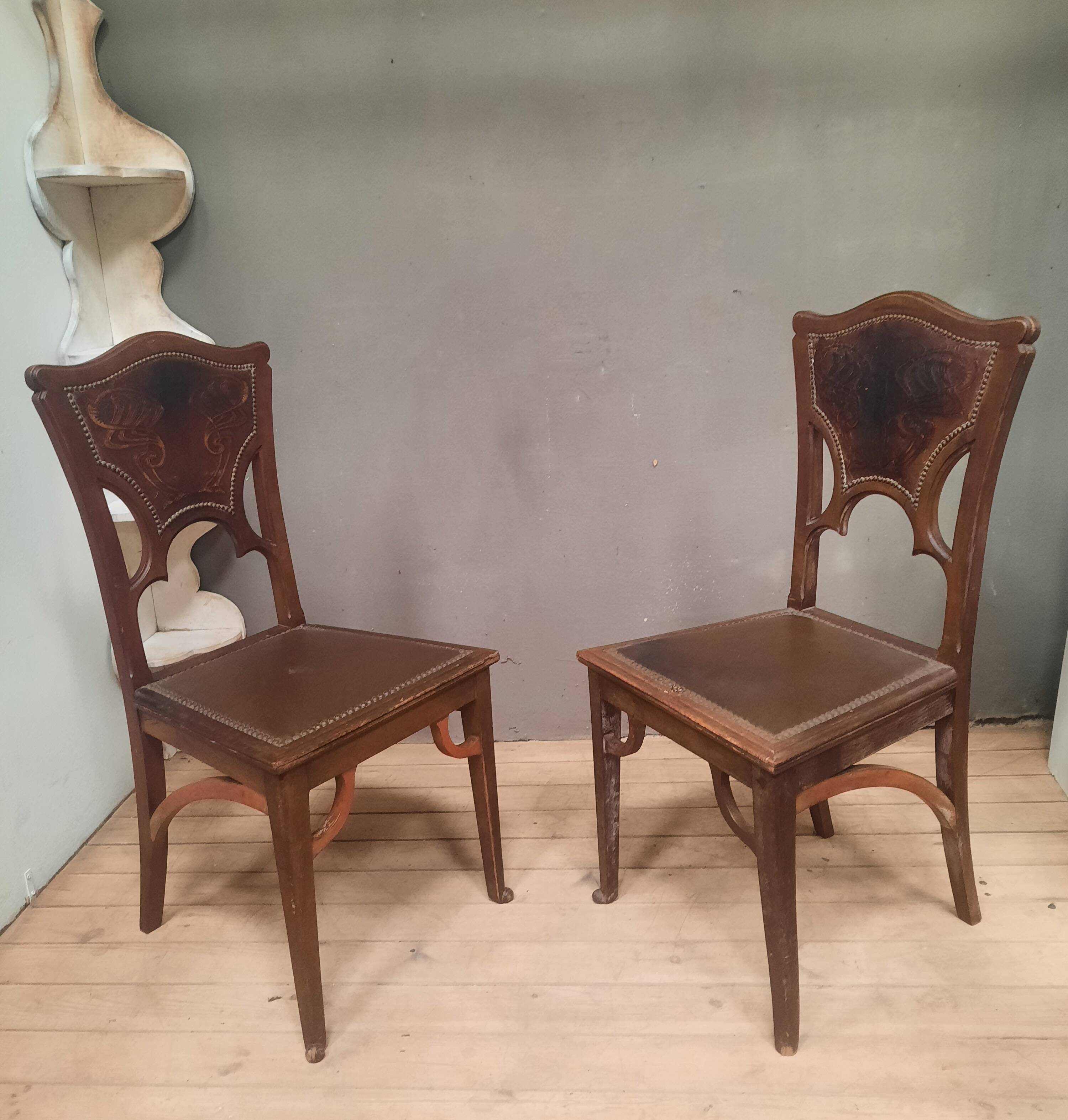 Paire  de chaise Art Nouveau