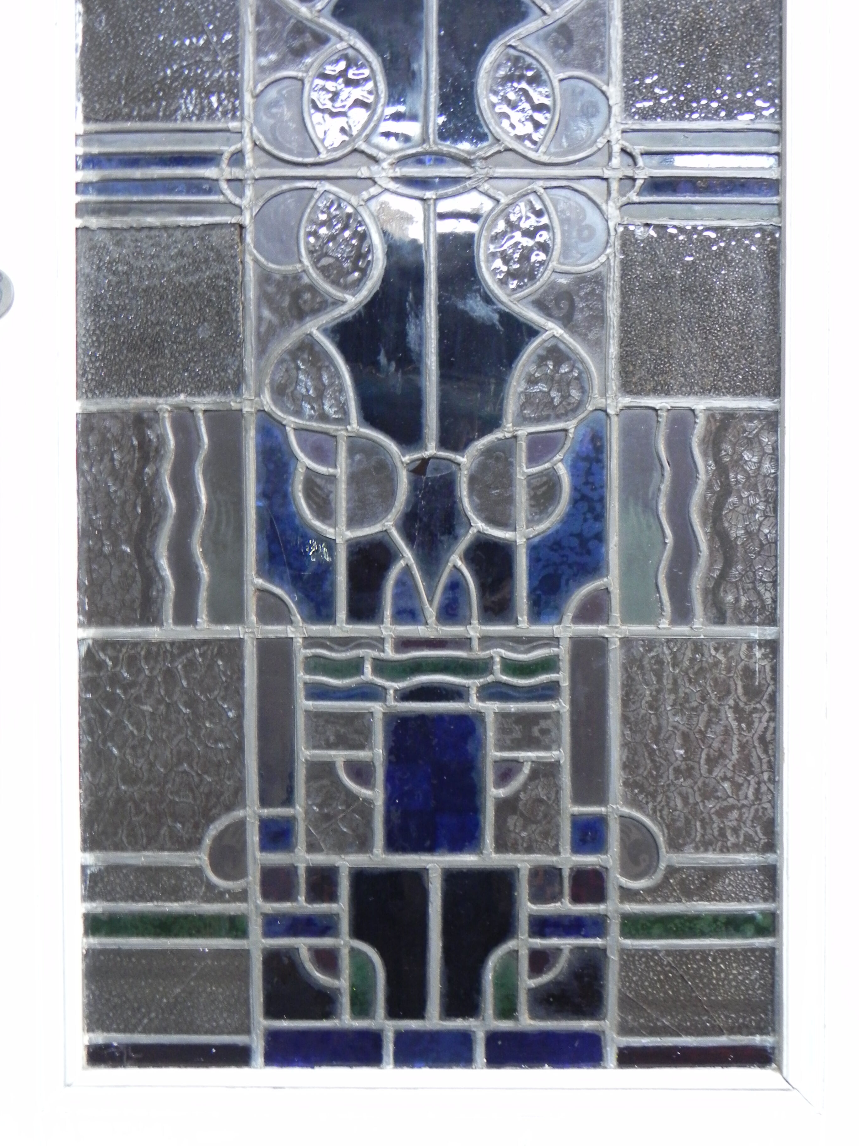 Porte intérieure avec vitrail art déco