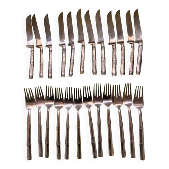 Vintage brass forks and knives
