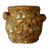 French Folk Art Mosaic Vase Pique Assiette