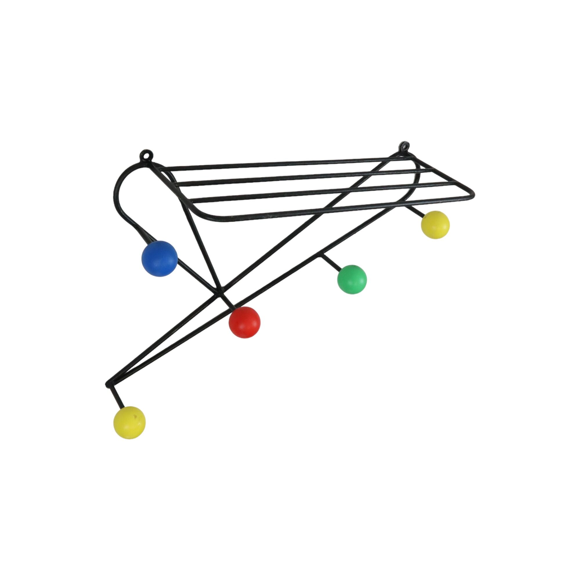 Coat rack design metal colored balls 70cm
